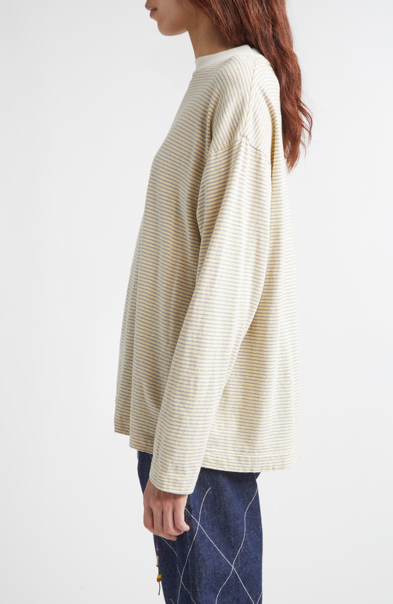 KURO Soft Line Border Stripe T-Shirt, Alternate, color, Yellow