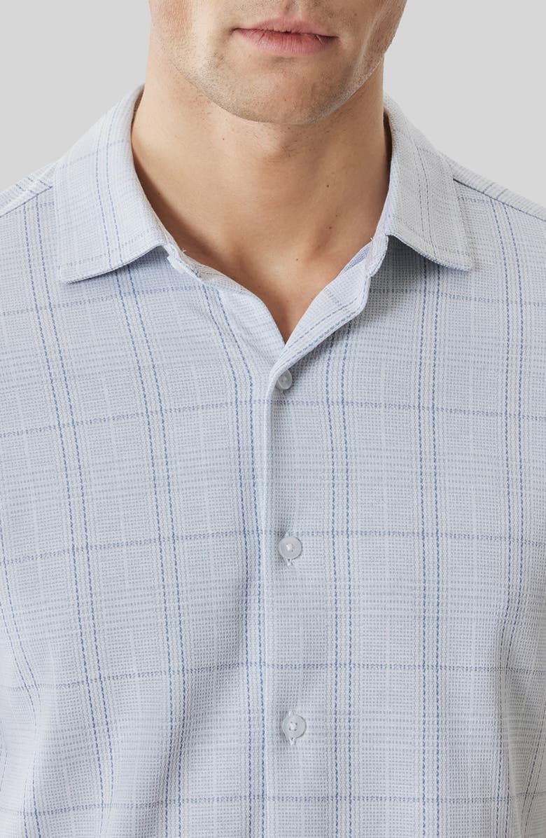Robert Barakett Allister Short Sleeve Knit Button-Up Shirt, Alternate, color, Powder Blue