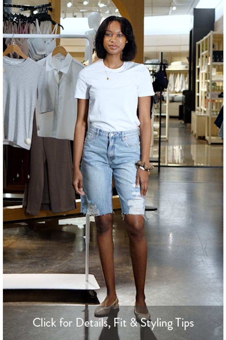The Leonard Distressed Cutoff Denim Bermuda Shorts video