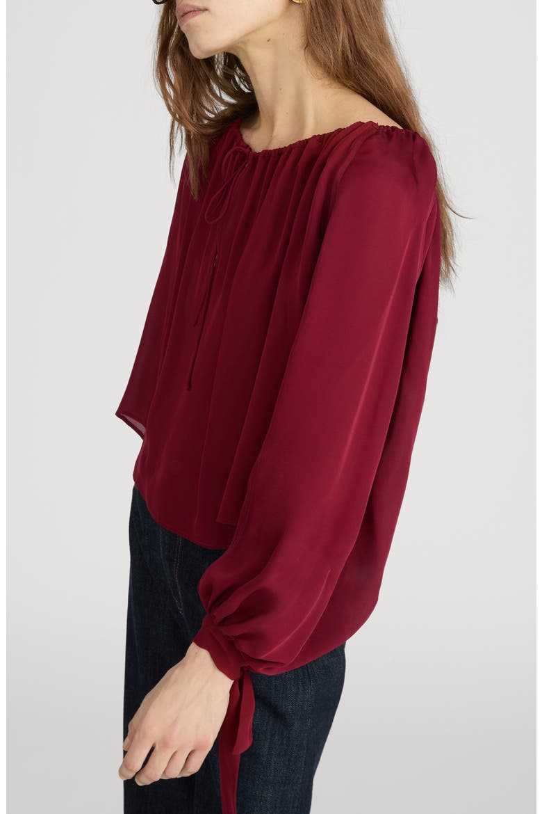 The Silk Serenade Blouse, Alternate, color, GARNET