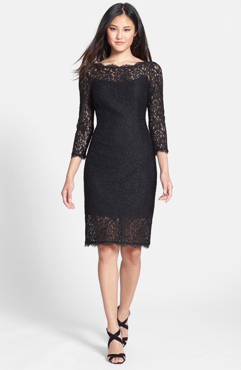 Adrianna Papell Illusion Lace Sheath Dress, Alternate, color,