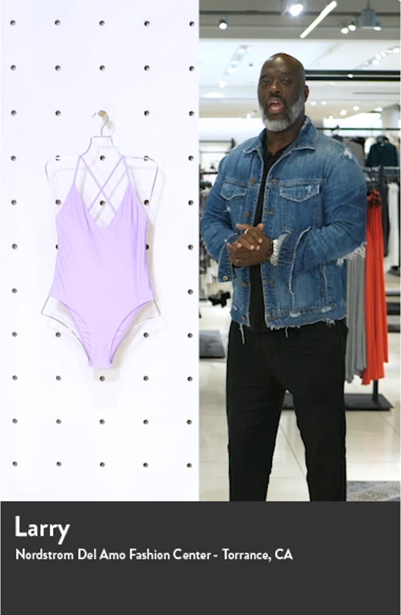 Considered Shiny One-Piece Plunge Swimsuit, sales video thumbnail