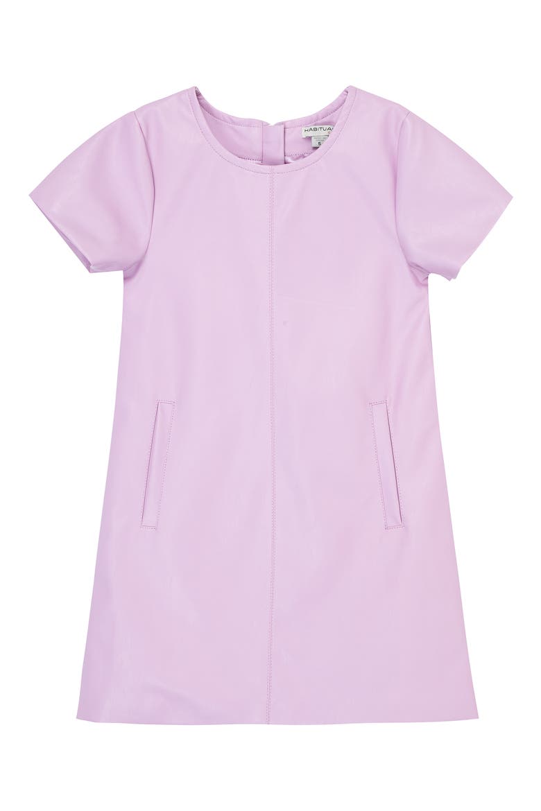 Kids' Faux Leather T-Shirt Dress, Main, color, LAVENDER