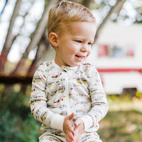 Milkbarn Zipper Pajama In Brown