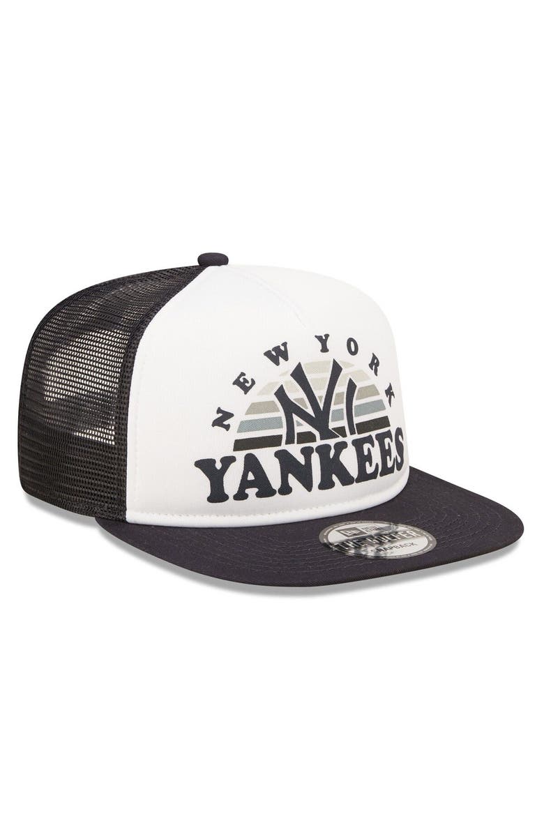 Men's New Era White/Navy New York Yankees Gradient Golfer 9FIFTY Snapback Hat, Alternate, color, White