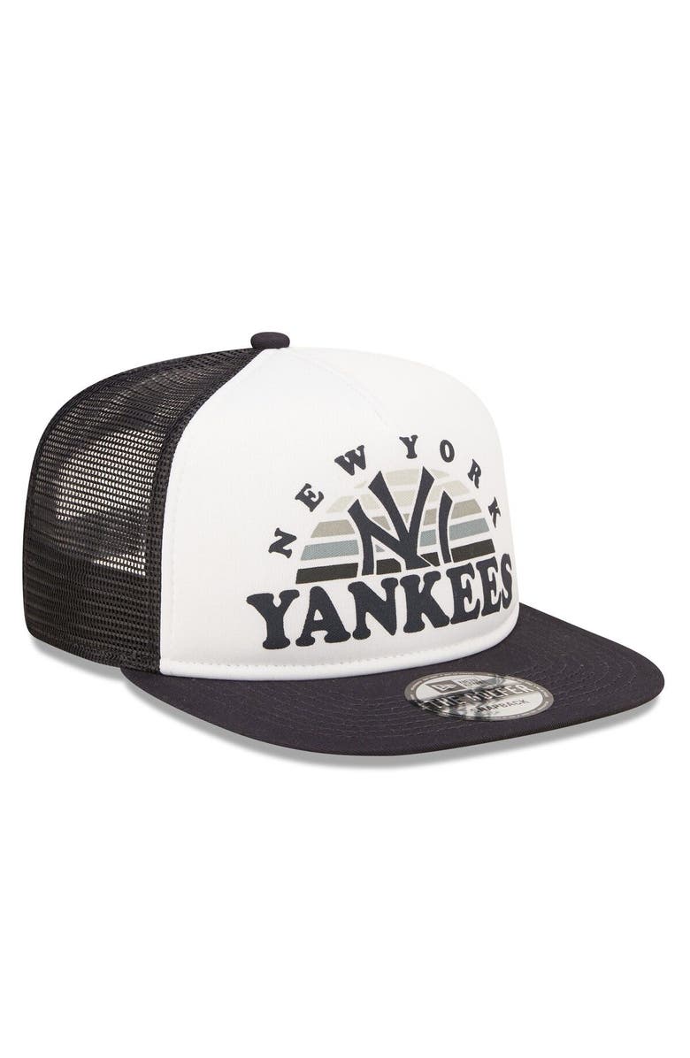 New Era Men's New Era White/Navy New York Yankees Gradient Golfer 9FIFTY Snapback Hat, Alternate, color, White