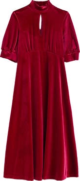 Seasalt Cornwall Four Lanes Puff Sleeve Velvet Dress