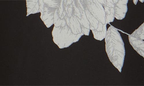 Anne Klein Floral Print Pleated Shirt In Black