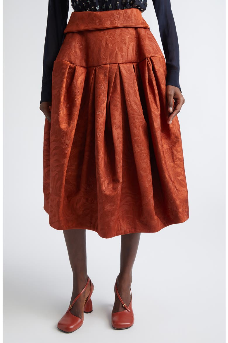 Dries Van Noten Saffy Jacquard High Waist Midi Skirt (Women Dries Van Noten Saffy Jacquard High Waist Midi Skirt (Women