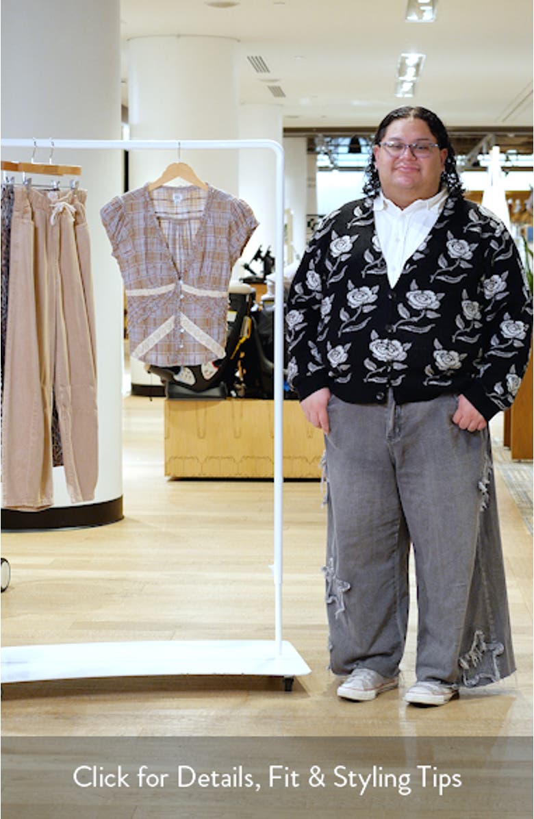 Robyn Plaid Ruffle & Lace Trim Button-Up Top, sales video thumbnail