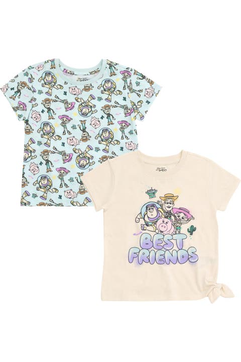 Toy Story Girls' 2-pack Short Sleeve Graphic T-shirts (toddler, Little Kid & Big Kid)