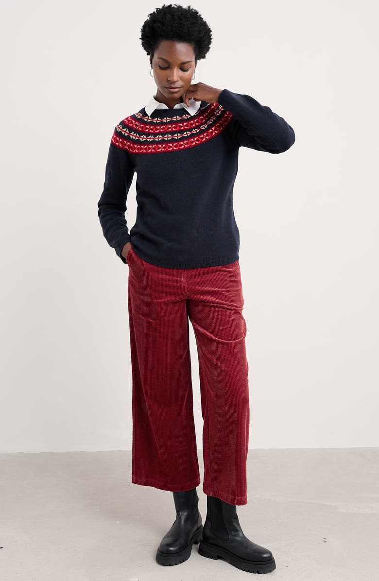 Seasalt Cornwall Sea's Edge Fair Isle Merino Wool Blend Crewneck Sweater, Alternate, color, Knit Bedstone Jam Mix