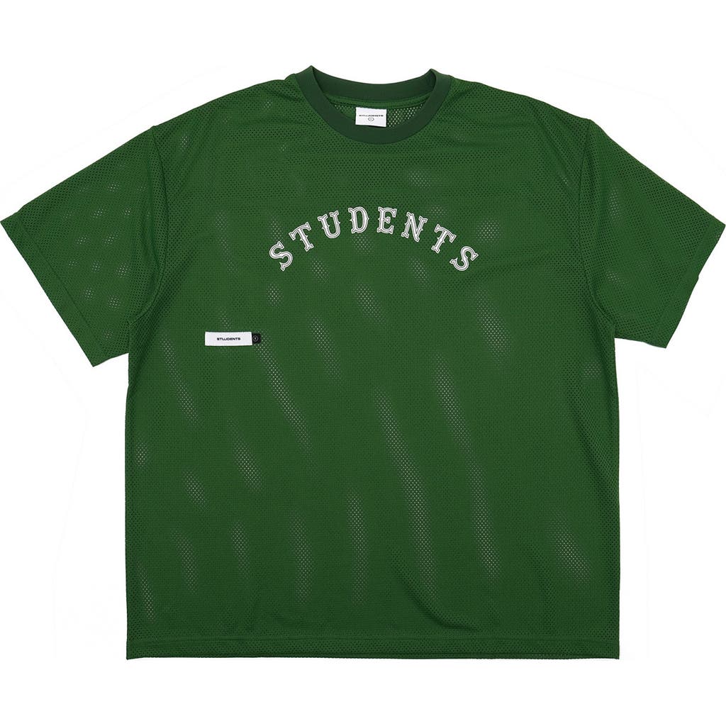 STUDENTS Bases Covered Oversize Logo Graphic Mesh T-Shirt in Forest  product
