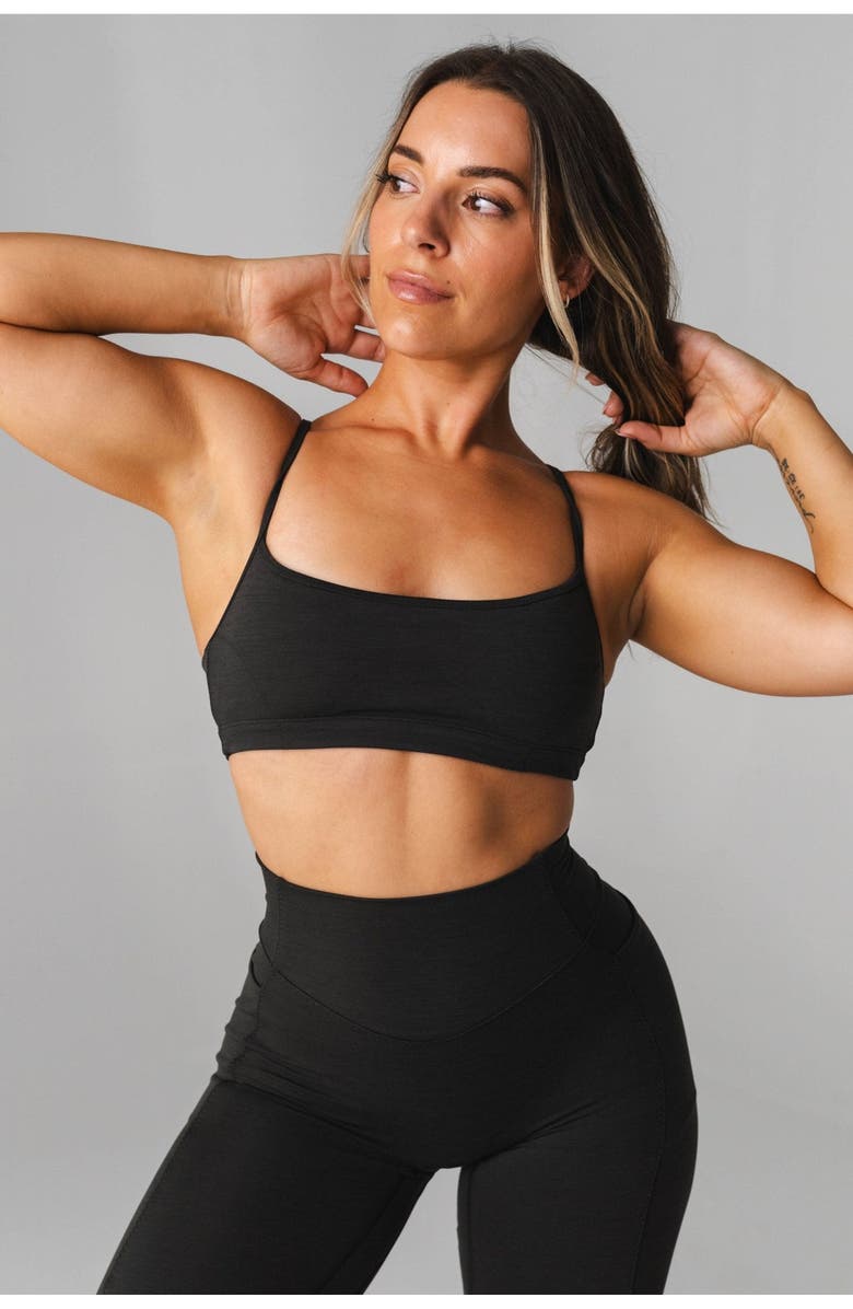 Vitality Daydream Stitch Racer Bra, Main, color, Midnight Marl