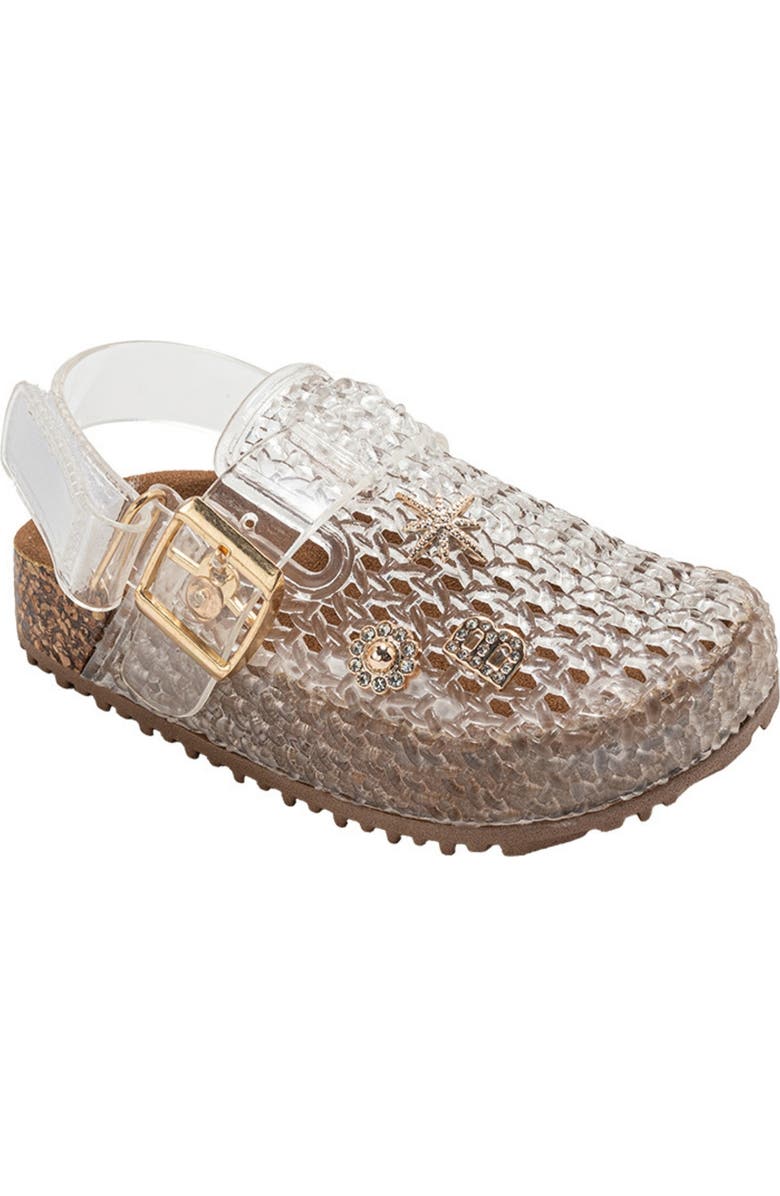 bebe Ruby Sandal, Main, color, Clear