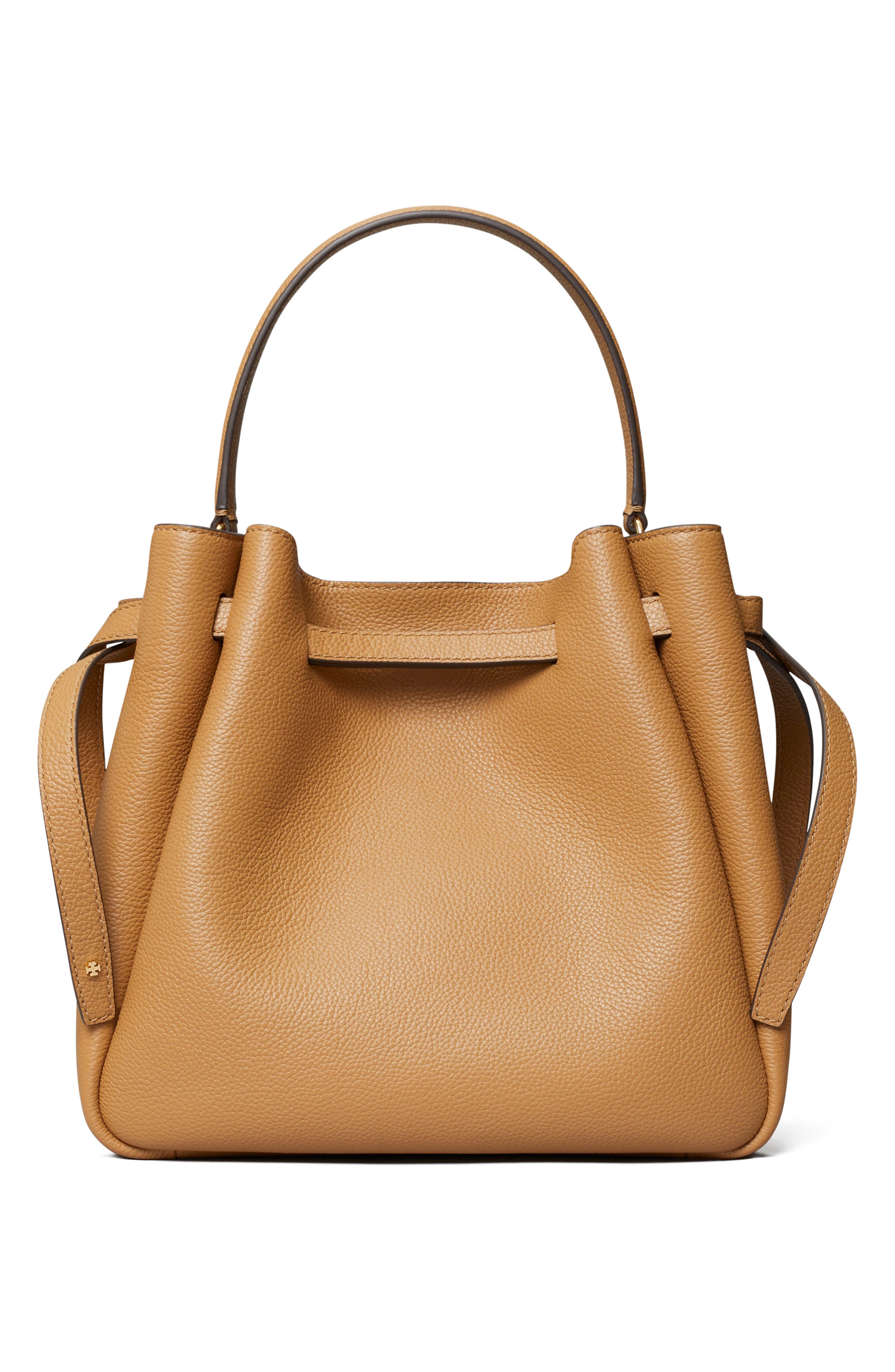 Romy Pebble Leather Bucket Bag, Alternate, color, TIRAMISU