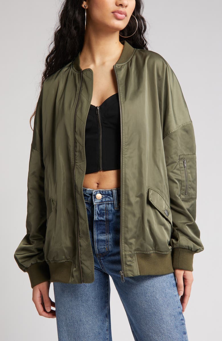 Open Edit Oversize Bomber Jacket, Alternate, color,