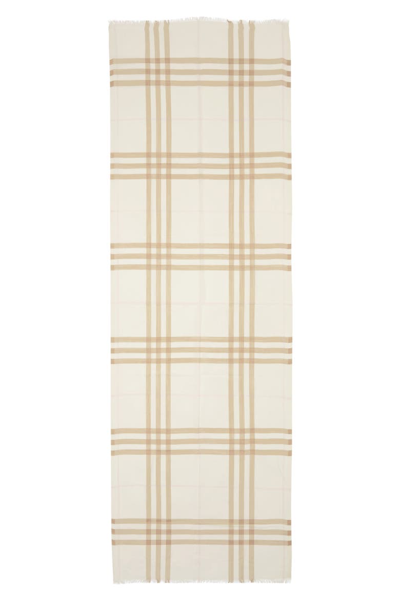 Check Wool & Silk Scarf, Main, color, WHITE/ ALABASTER