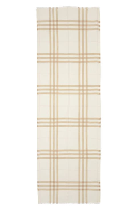 Check Wool & Silk Scarf