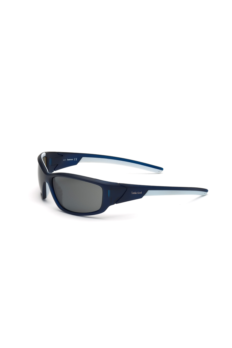 Wide Wraparound Sport Polarized Sunglasses, Alternate, color, Matte Blue / Smoke
