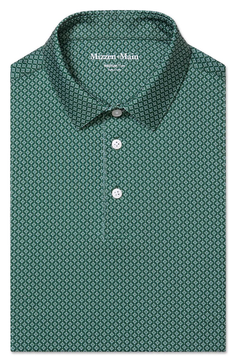 Mizzen+Main Versa Trim Fit Performance Golf Polo, Alternate, color, Pine Circle Texture