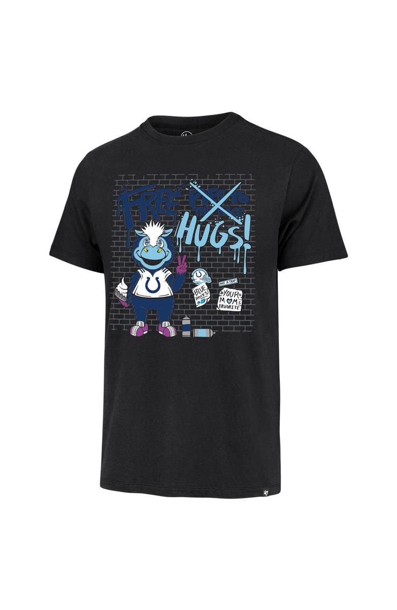 '47 Men's '47  Black Indianapolis Colts  Blue Mascot Pie T-Shirt, Alternate, color, 