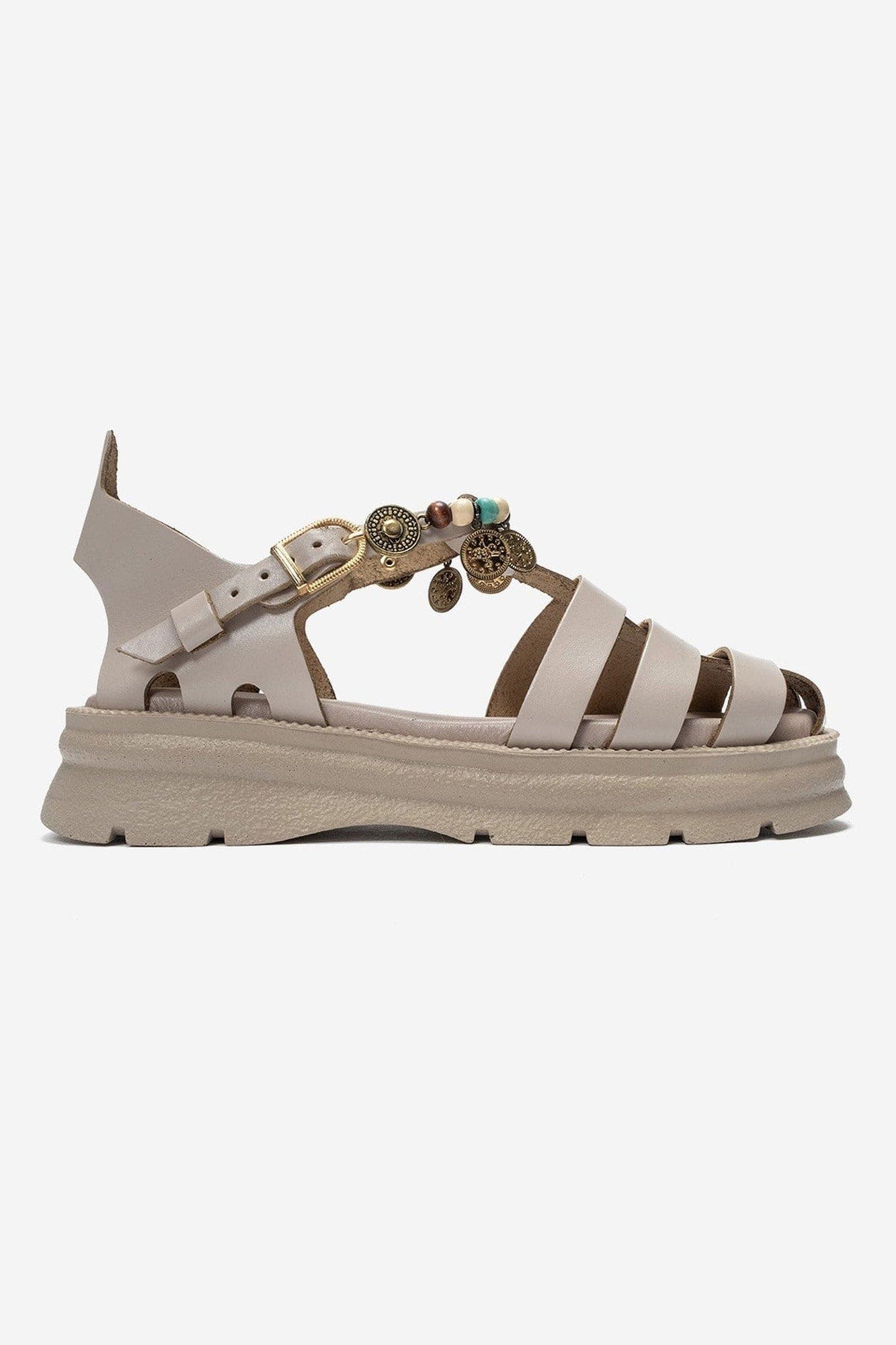 Solis Leather Beaded Sandal, Alternate, color, Cream