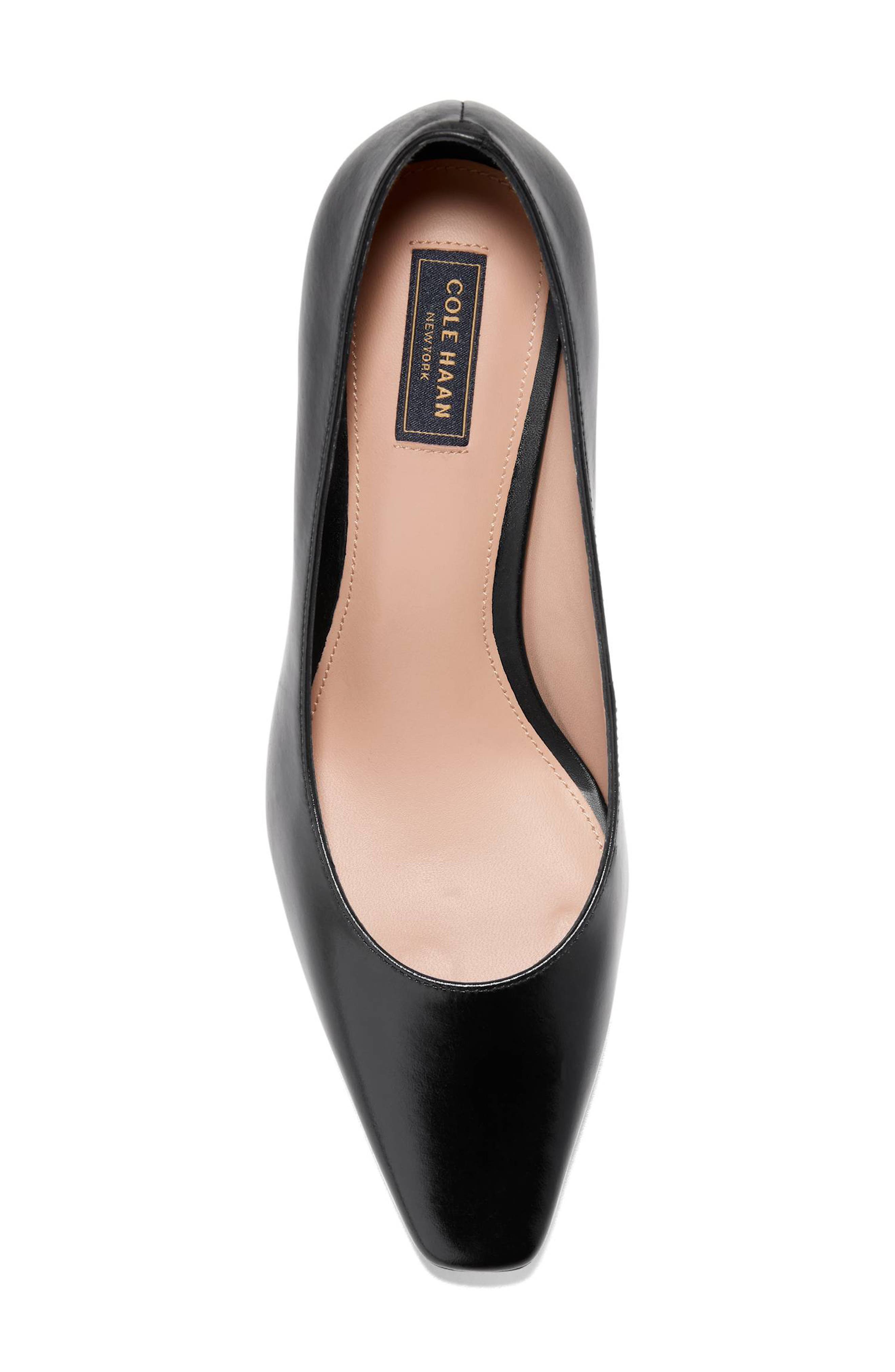 Blanche Block Heel Pump, Alternate, color, BLACK LEATHER