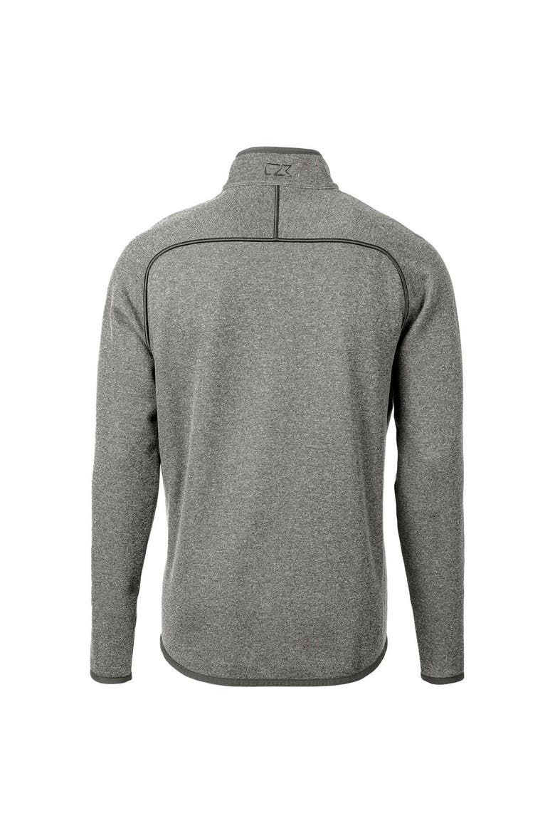 Men's Cutter & Buck Heather Gray Fresno State Bulldogs Mainsail Sweater-Knit Full-Zip Jacket, Alternate, color, Heather Gray