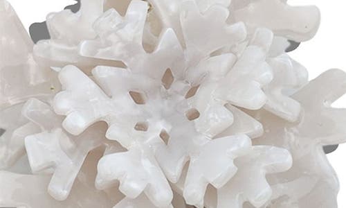 Solar Eclipse Hand Painted Snowflake Holiday Claw Clip In White