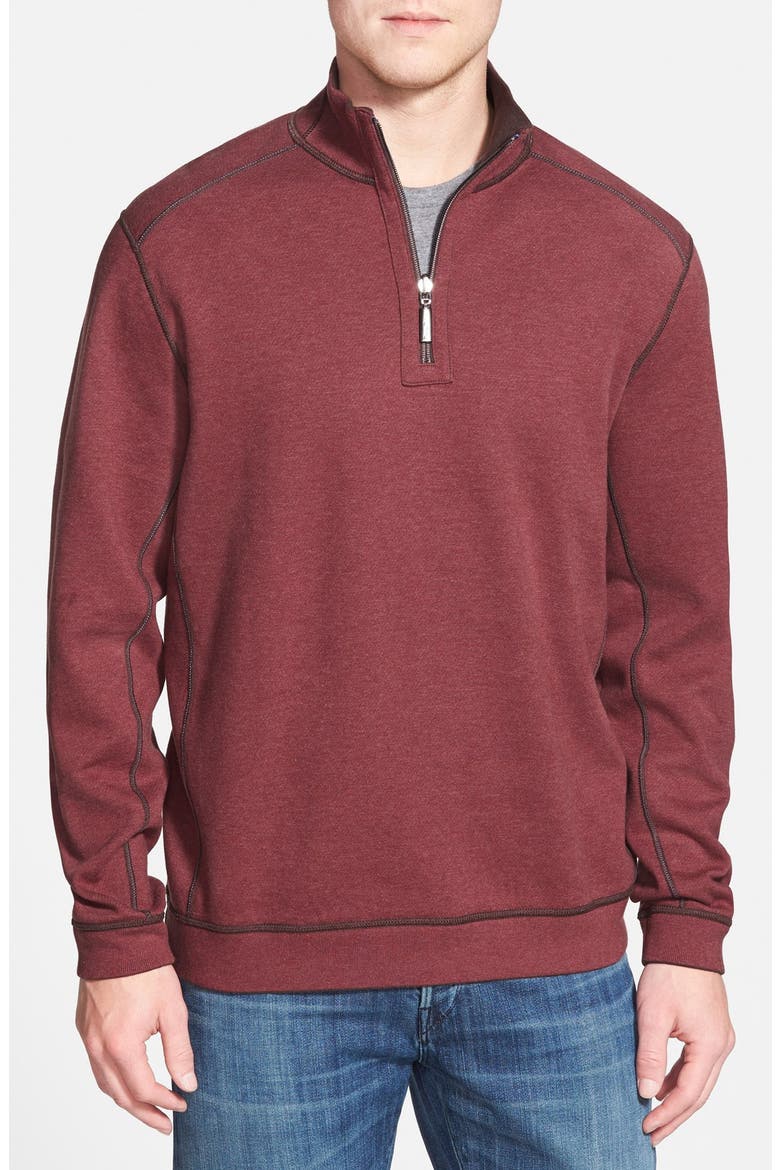 'Flip Side' Reversible Quarter Zip Pullover, Alternate, color, DOUBLE CHOCOLATE