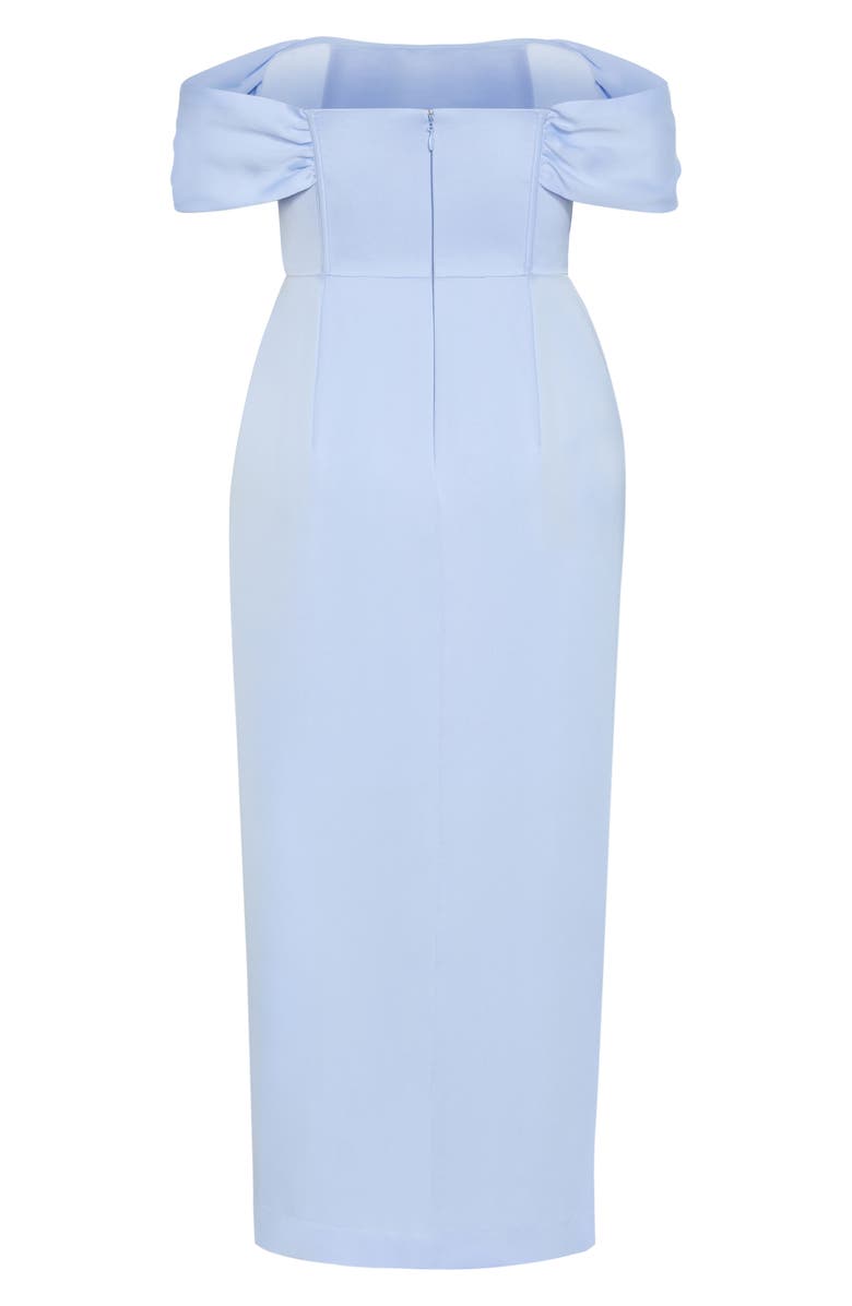 City Chic Forbidden Love Off the Shoulder Maxi Dress, Alternate, color, Sky Blue