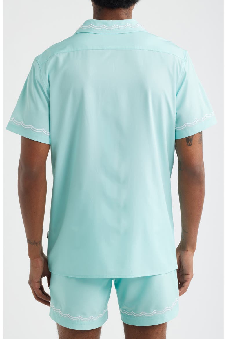 Beach Blue Waves Weekend Camp Shirt, Alternate, color, LIGHT BLUE