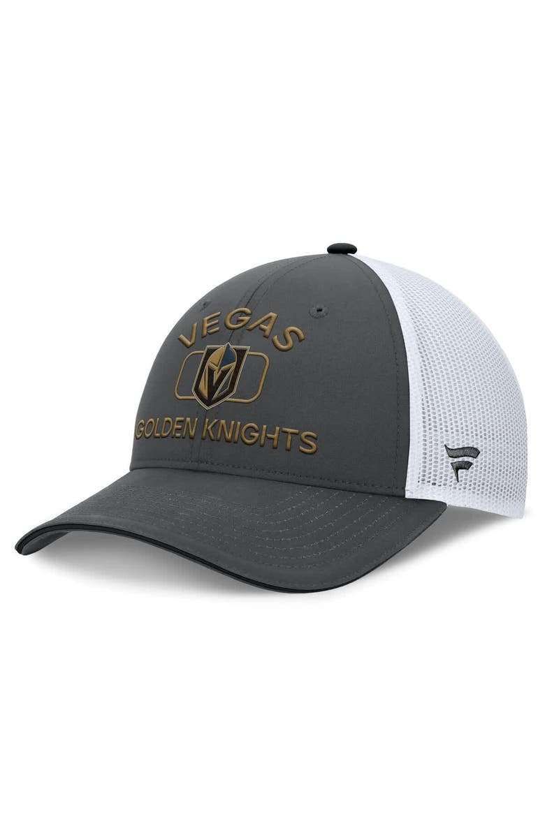 FANATICS Men's Fanatics Gray/White Vegas Golden Knights Authentic Pro Rink Trucker Hat, Main, color, Gray