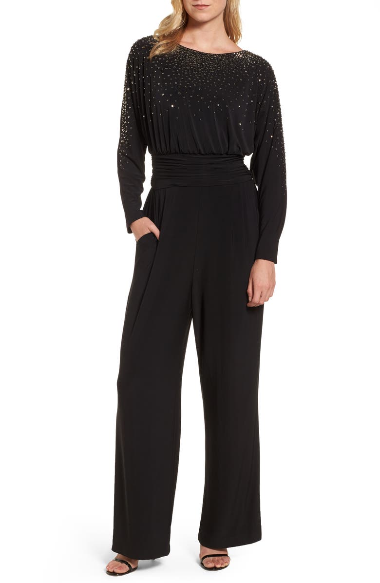 Vince Camuto Rhinestone Blouson Jumpsuit, Main, color,