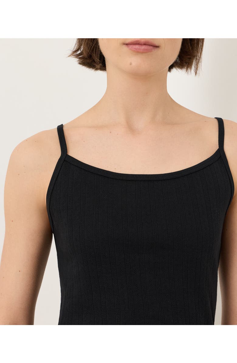 Pact Organic Cotton Pointelle Cami, Alternate, color, Black