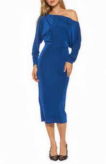 Cassian One-Shoulder Long Sleeve Midi Dress