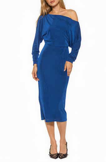 Cassian One-Shoulder Long Sleeve Midi Dress