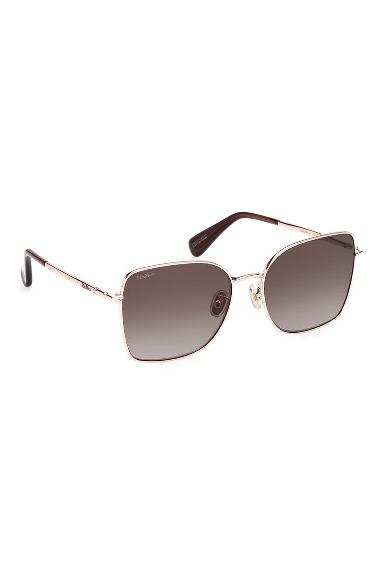 58mm Square Sunglasses, Alternate, color, ROSE GOLD / GRADIENT BROWN