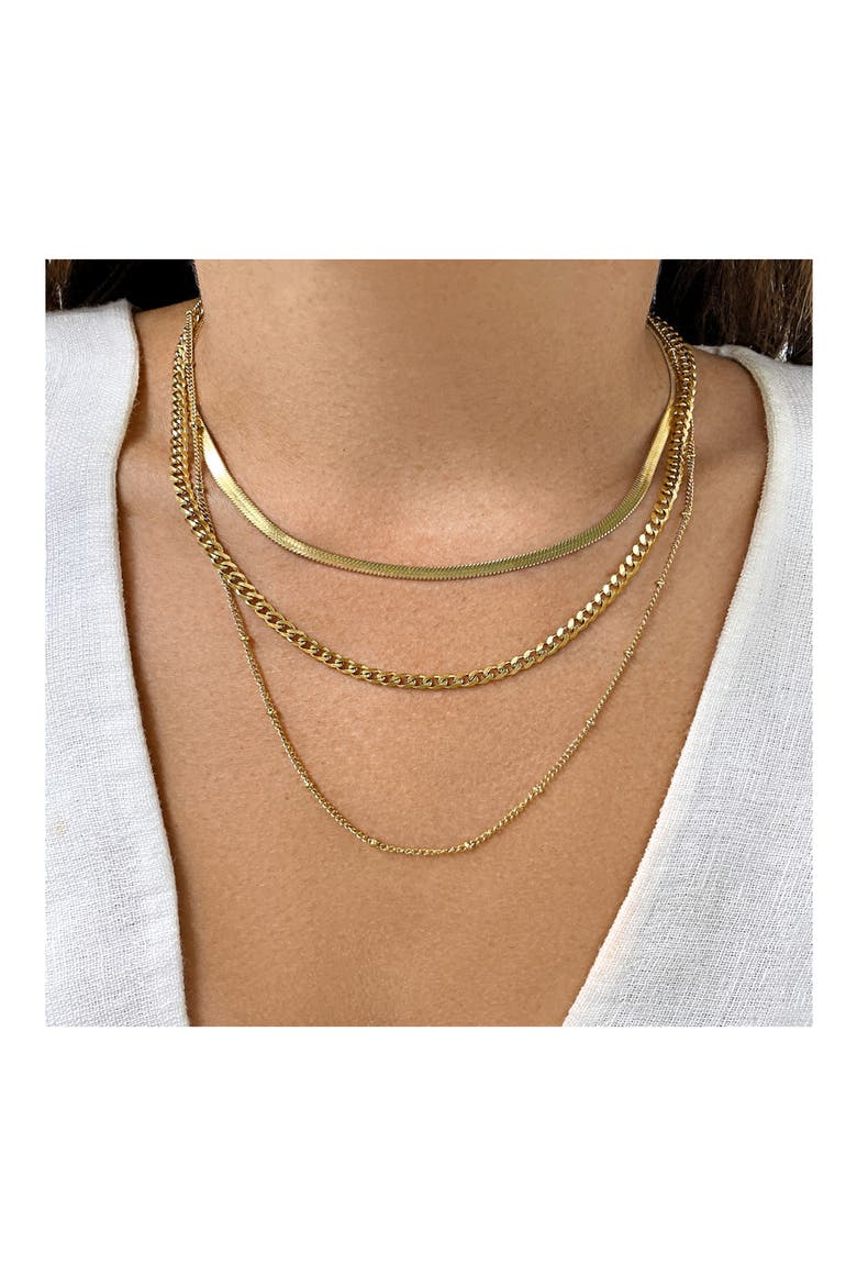 Water Resistant Layered Chain Necklace, Alternate, color, YELLOW