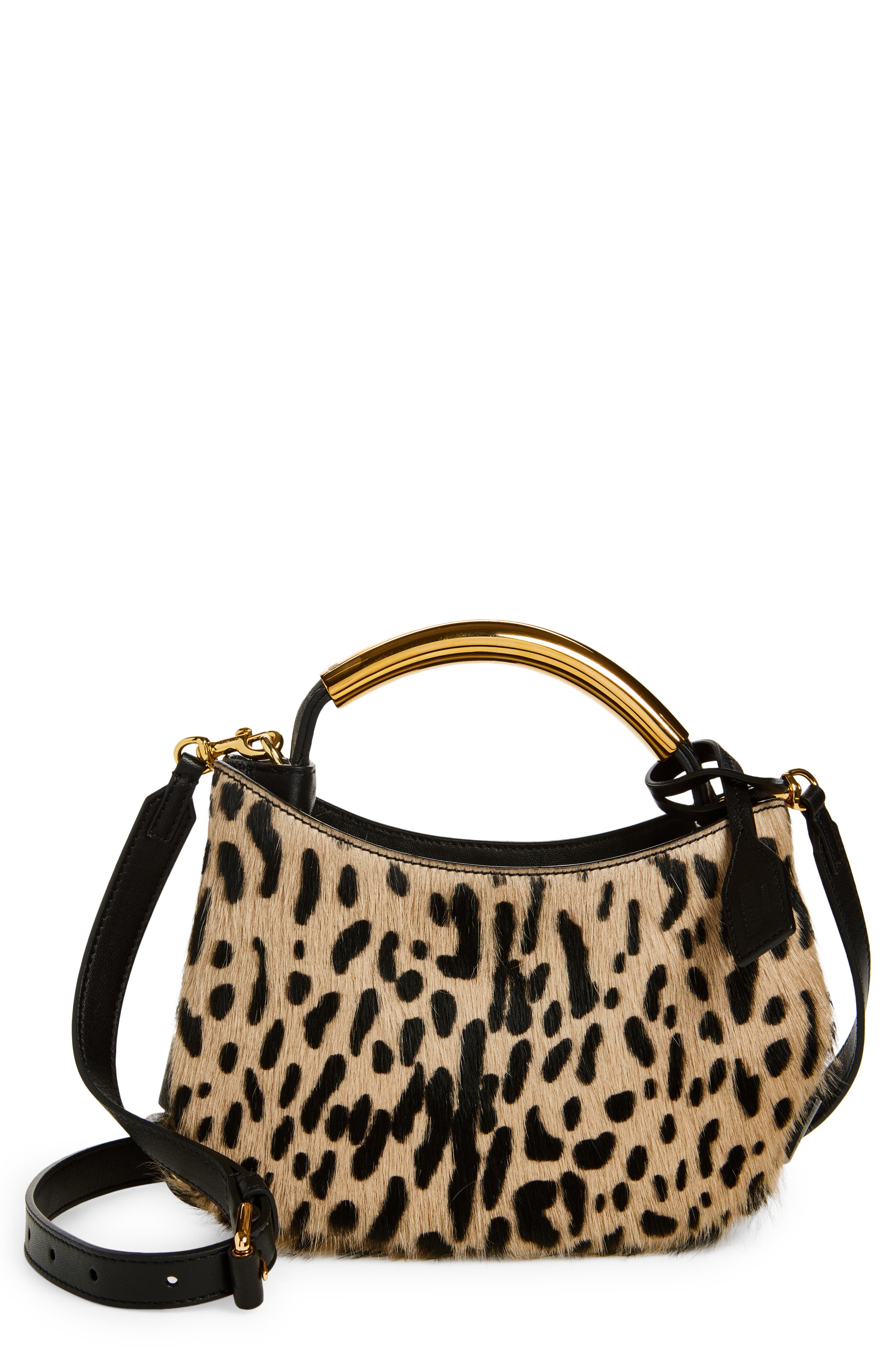 Moschino Handle Me Genuine Calf Hair Top Handle Bag, Main, color, 
