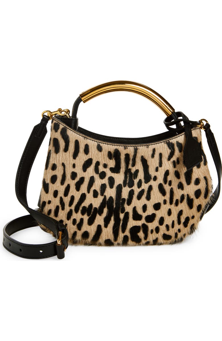 Moschino Handle Me Genuine Calf Hair Top Handle Bag, Main, color,