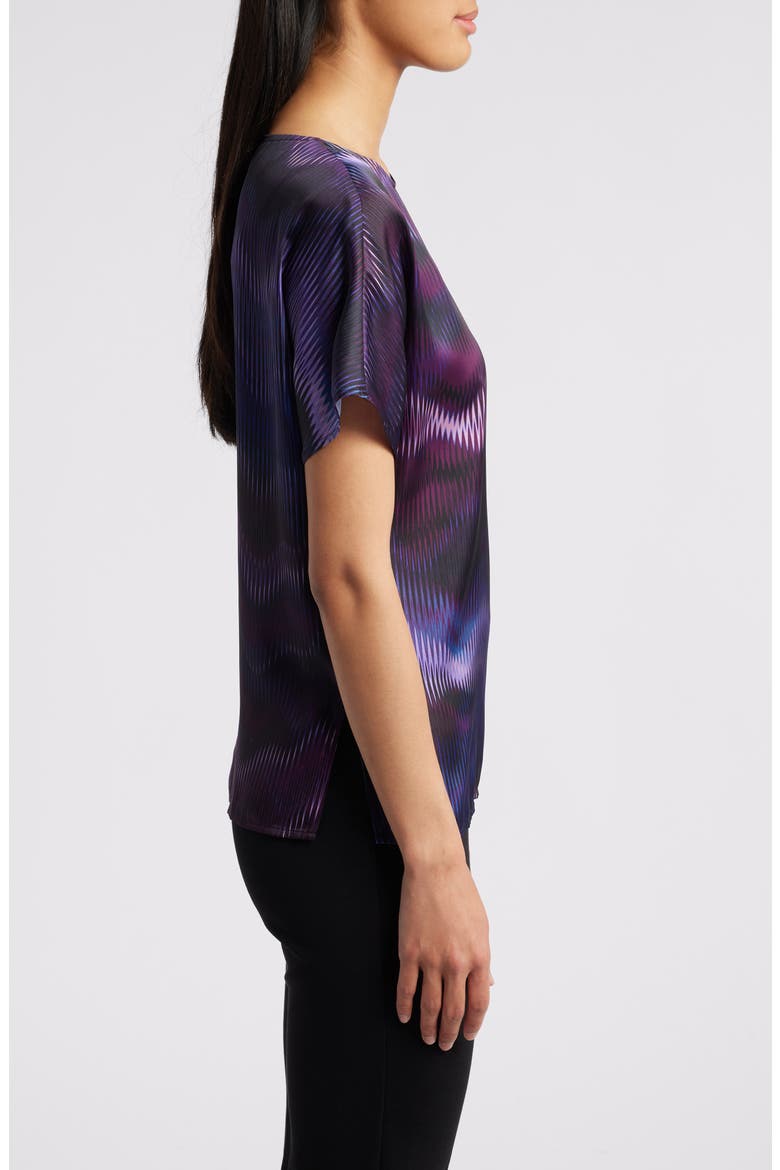 Abstract Print Short Sleeve Top, Alternate, color, DEEP PLUM MULTI