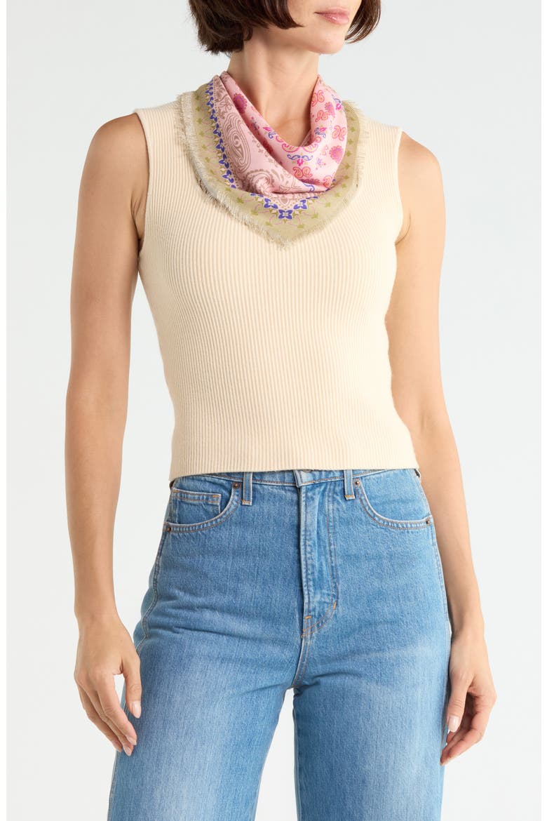 Floral Twill Bandana, Main, color, ROSE MOSAIC