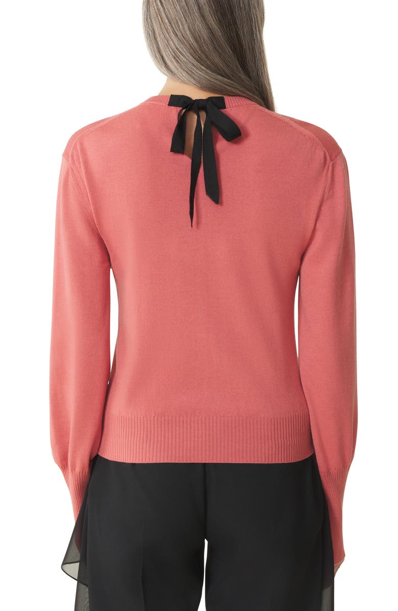 Lanvin Wool Sweater With Grosgrain Detail, Alternate, color, Pink