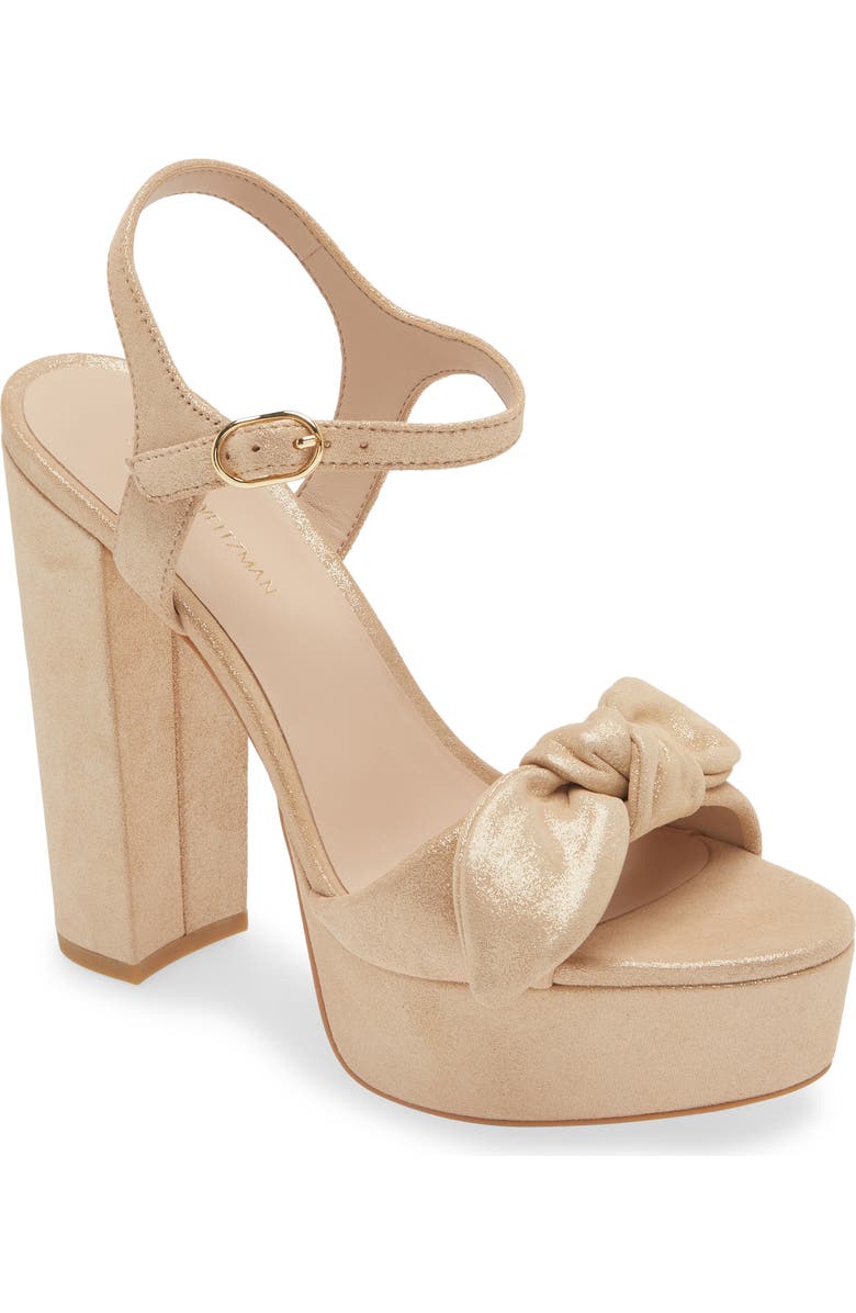 Stuart Weitzman Knot Platform Ankle Strap Sandal, Main, color,