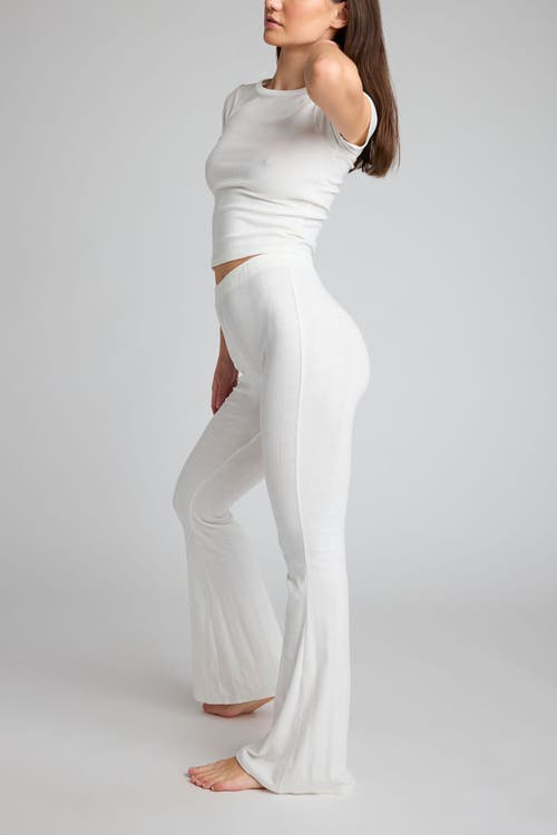 Negative Underwear Pointelle Flare Pant In White