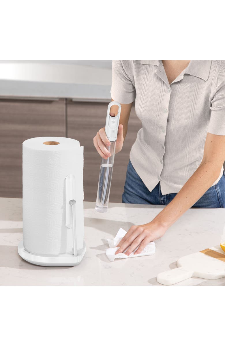 simplehuman paper towel holder with spray, Alternate, color, White