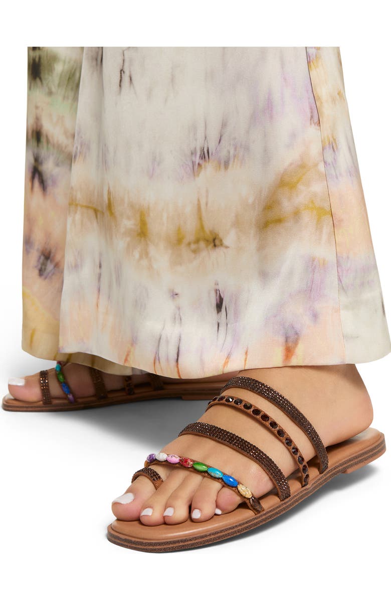 ALDO Lindya Toe Ring Slide Sandal, Alternate, color, Brown Multi