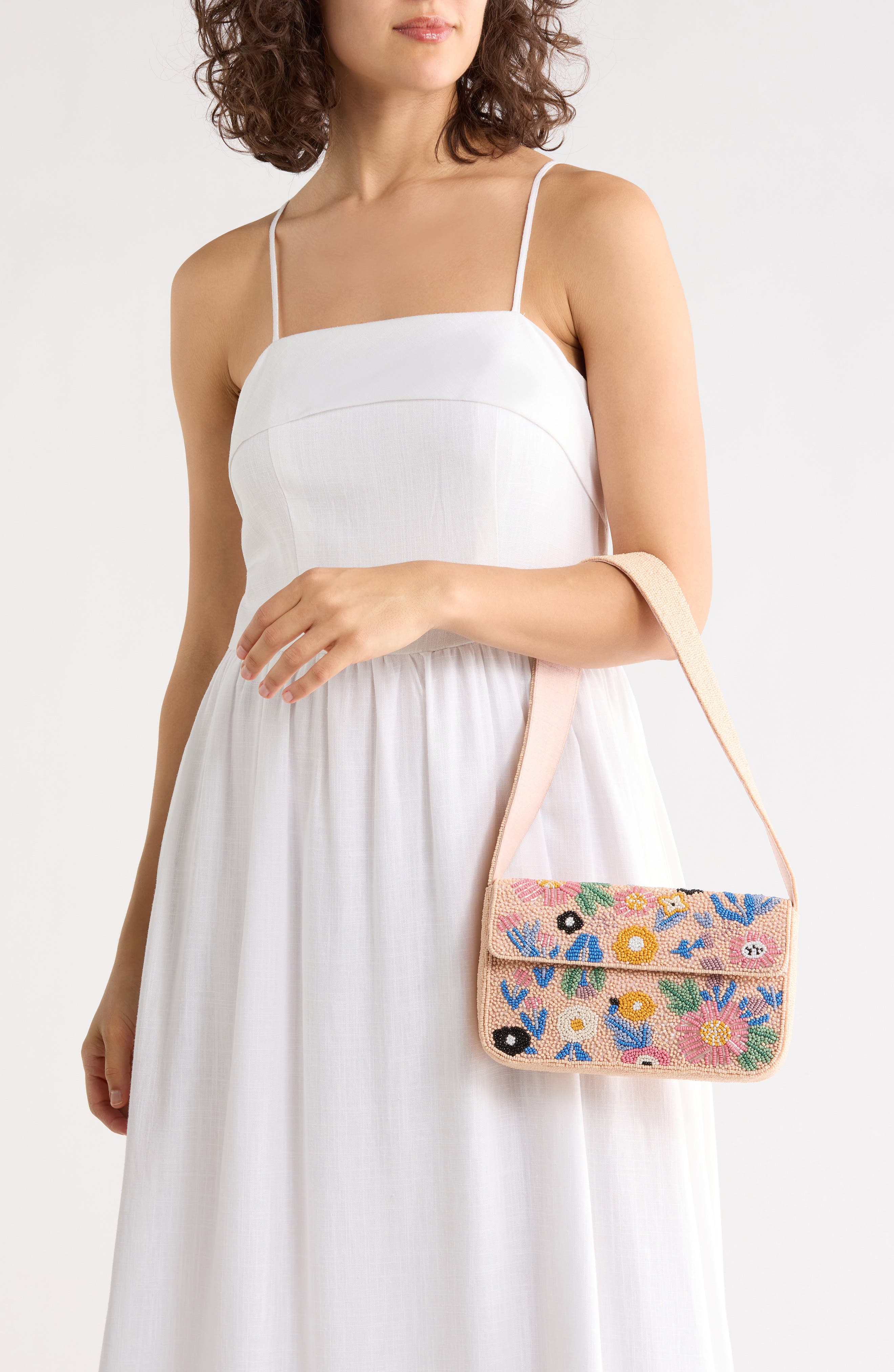 Collection XIIX Floral Beaded Shoulder Bag, Alternate, color, Pink Multi